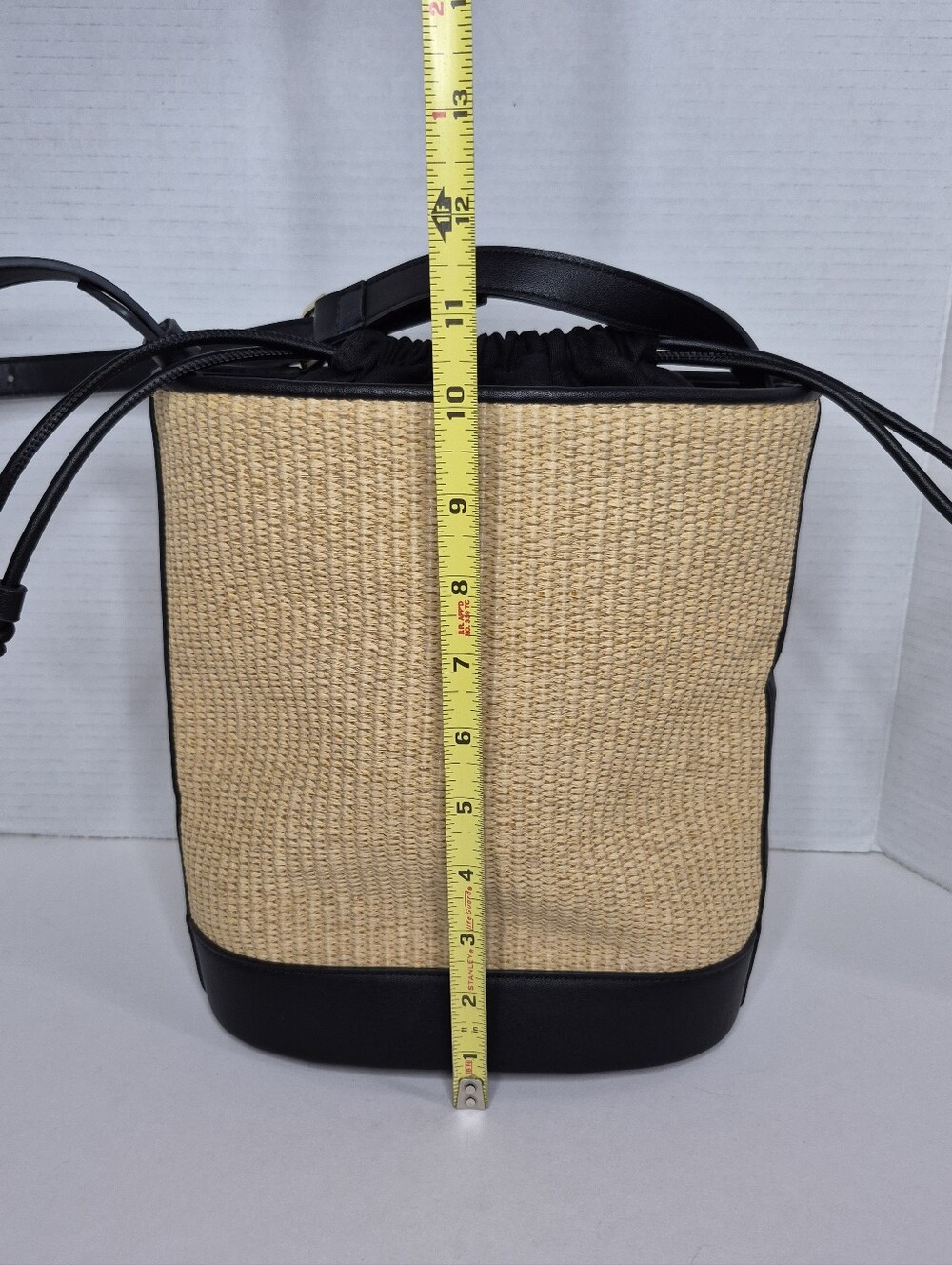 Mango Raffia Effect Medium Bucket Bag Excellent - Picture 10 of 13